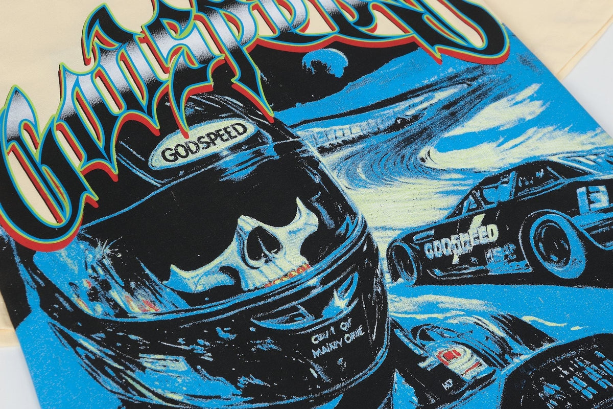 Godspeed Cream Racing Graphic T-Shirt ¡ª detail