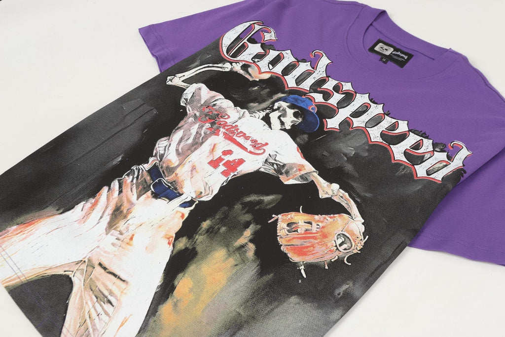 Godspeed Purple Baseball Graphic T-Shirt ¡ª front