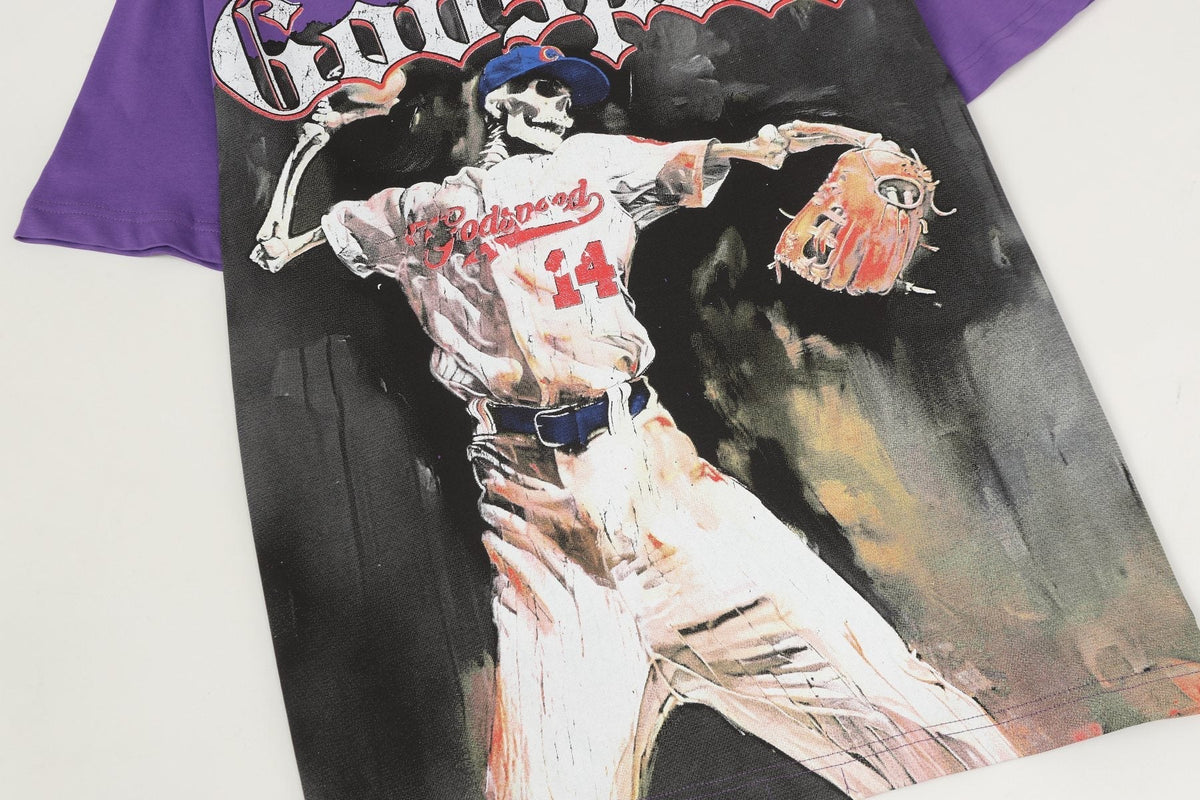 Godspeed Purple Baseball Graphic T-Shirt ¡ª detail