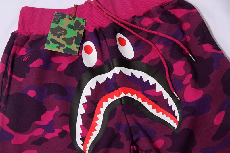 BAPE Shark Face Camouflage Drawstring Shorts ¡ª front