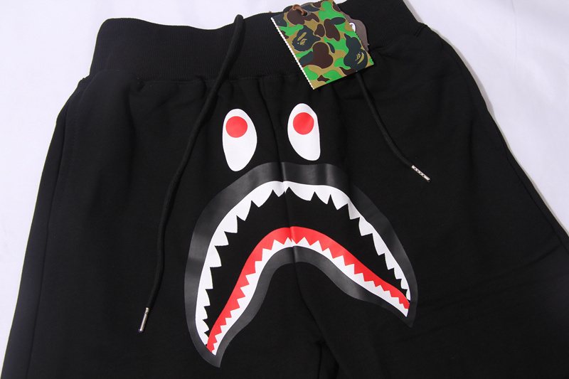 BAPE Shark Graphic Black Shorts ¡ª front