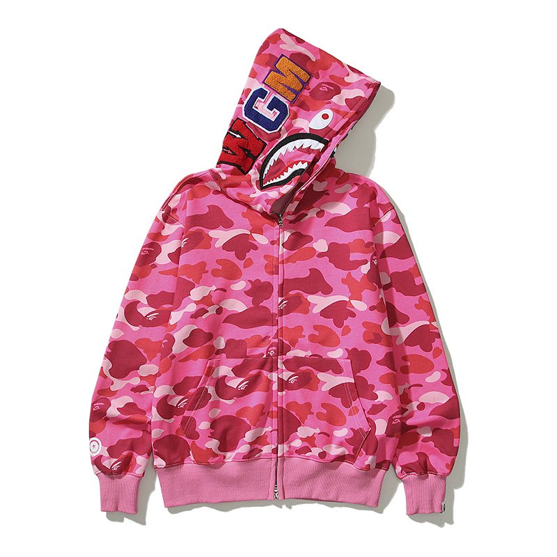 BAPE WGM Shark Camo Zip Hoodie ¡ª front