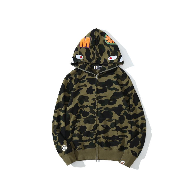 BAPE WGM Shark Camo Zip Hoodie ¡ª front