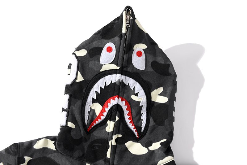BAPE WGM Shark Camo Full-Zip Hoodie ¡ª detail