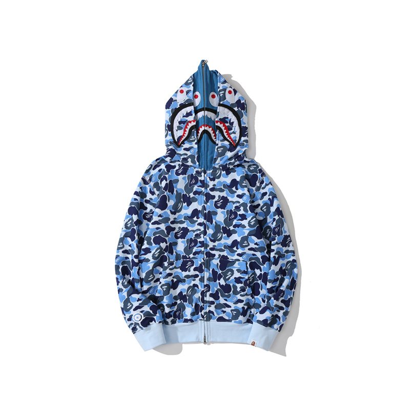 BAPE WGM Shark Camo Full-Zip Hoodie ¡ª front
