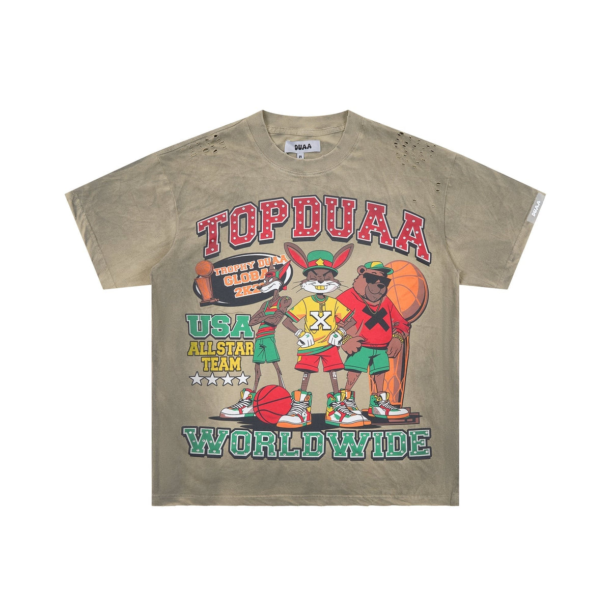 DUAA All Star Basketball Graphic Short-Sleeve T-Shirt - Olive ¡ª hero