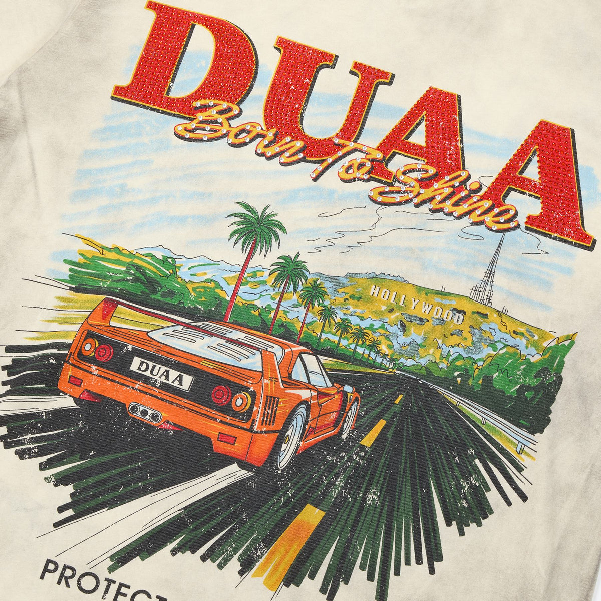 DUAA Hollywood Car Graphic Short-Sleeve T-Shirt ¡ª detail