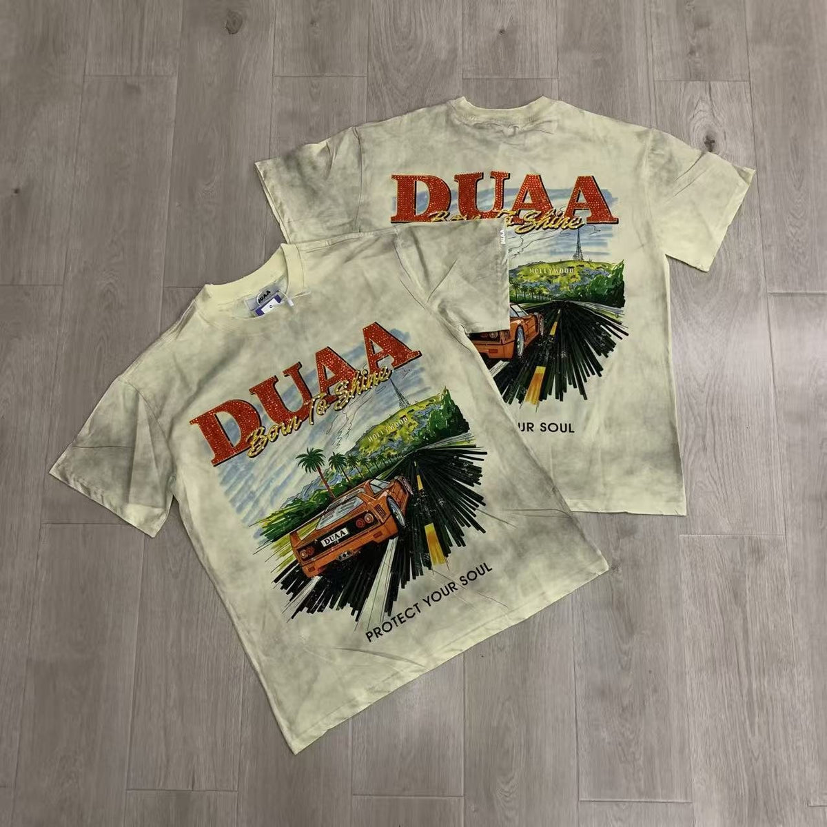 DUAA Hollywood Car Graphic Short-Sleeve T-Shirt ¡ª context