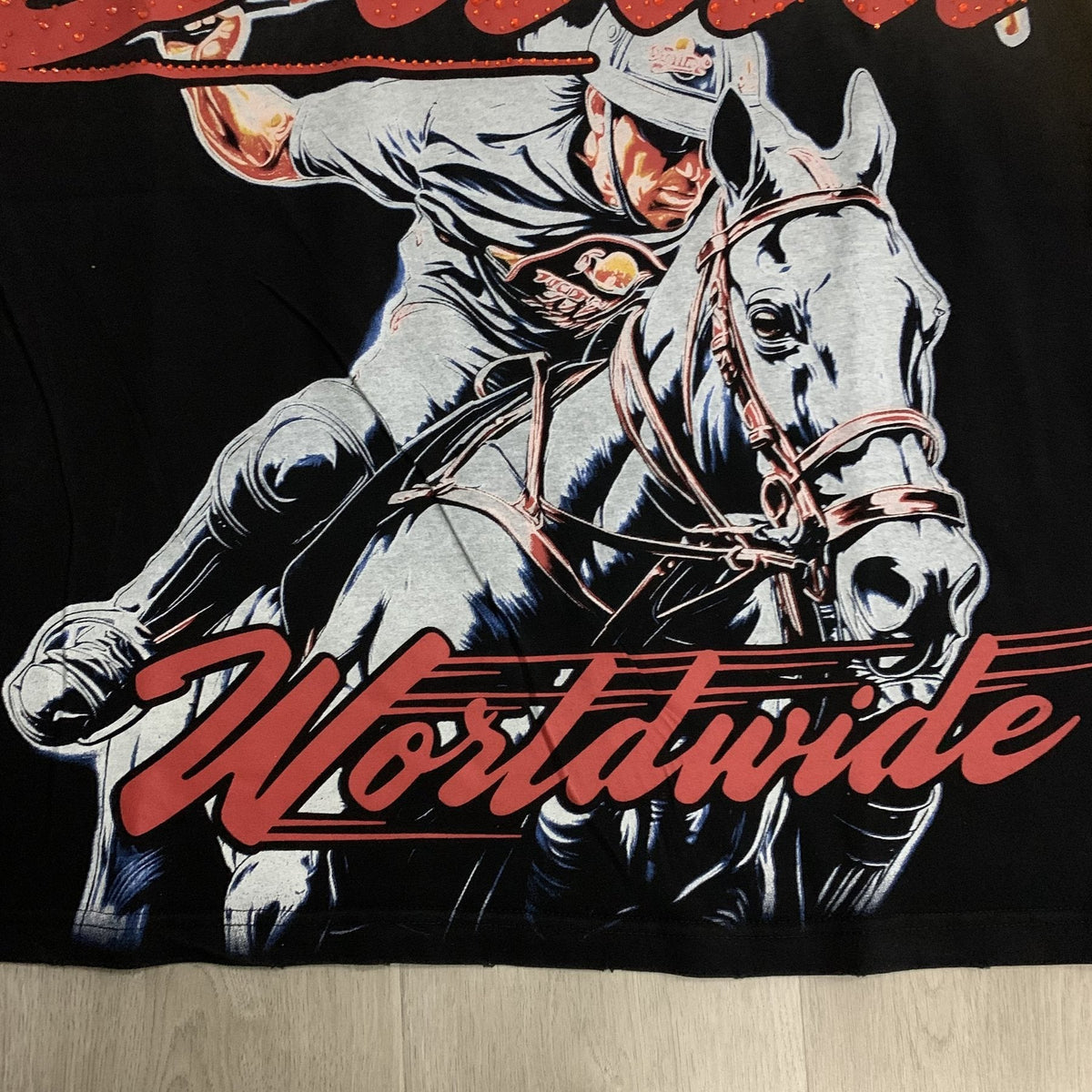 DUAA Horse Rider Graphic Washed T-Shirt ¡ª detail