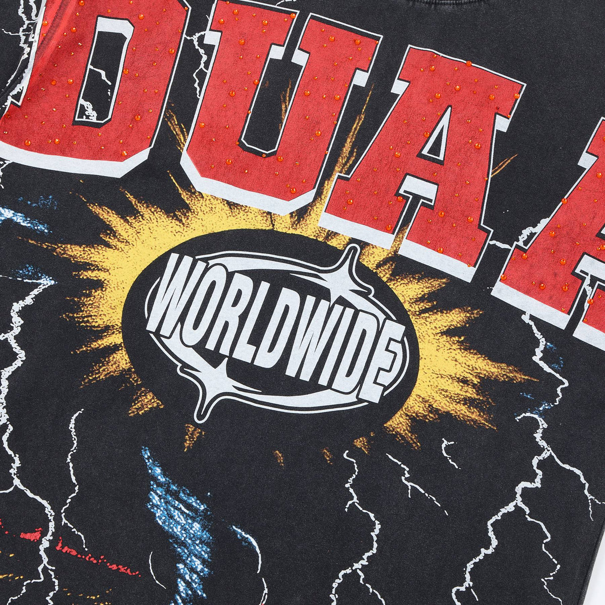 DUAA Black Rhinestone Graphic Short-Sleeve T-Shirt ¡ª detail