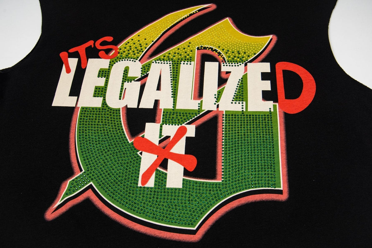 Godspeed Legalized Panther Graphic Sleeveless T-Shirt ¡ª detail