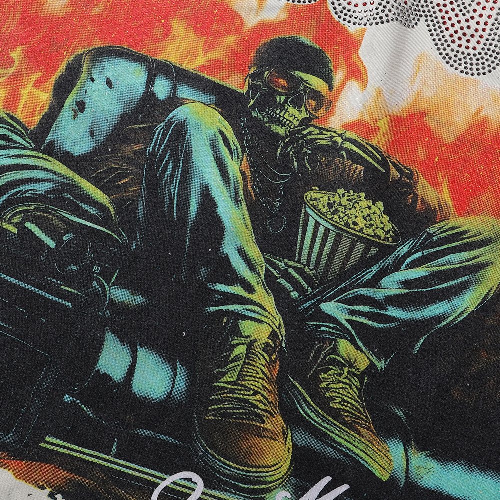 BKYS Revival Burnt Rhinestone Graphic T-Shirt ¡ª detail