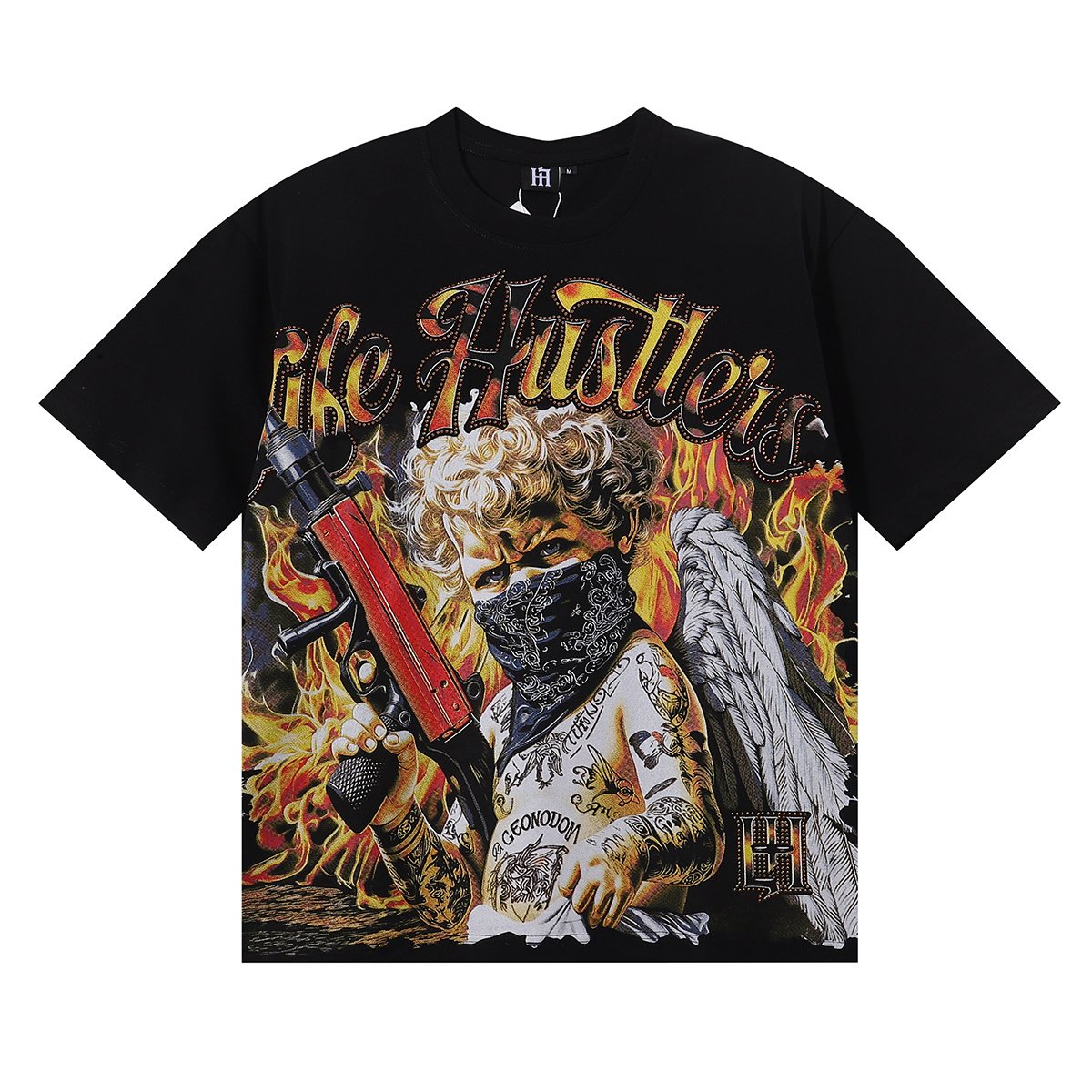 Life Hustlere Masked Angel Graphic Short-Sleeve T-Shirt ¡ª hero