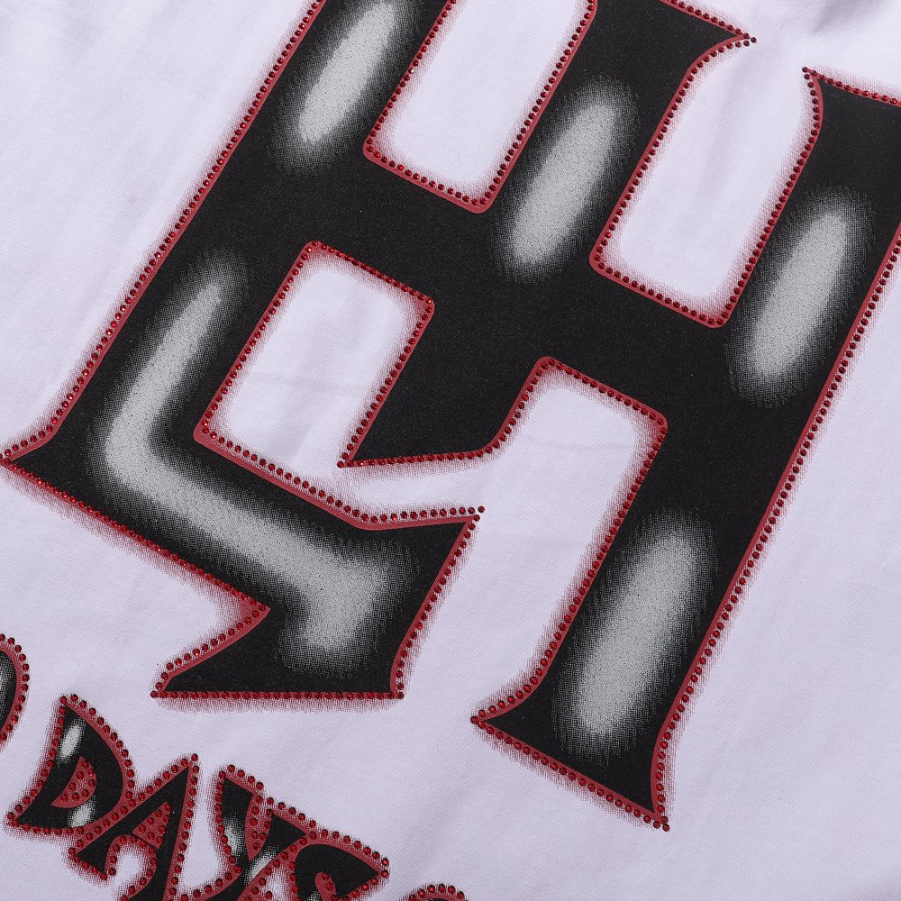 Life Hustlere Angry Pitbull Rhinestone Graphic T-Shirt ¡ª detail