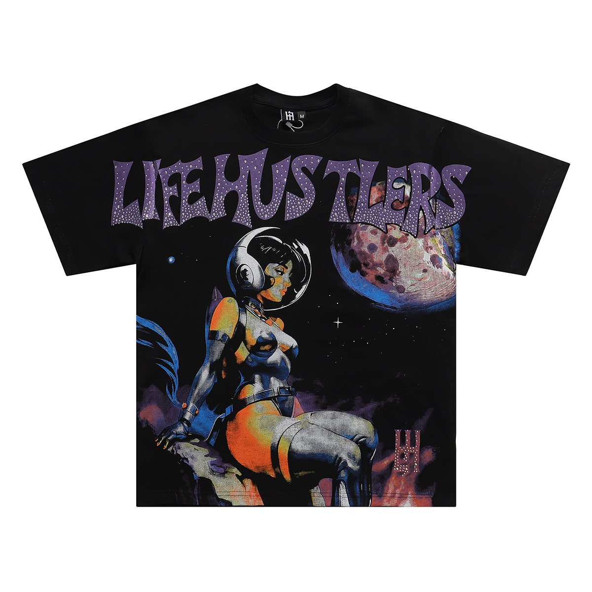 Life Hustlere Sexy Astronaut Rhinestone-Style Graphic T-Shirt ¡ª hero
