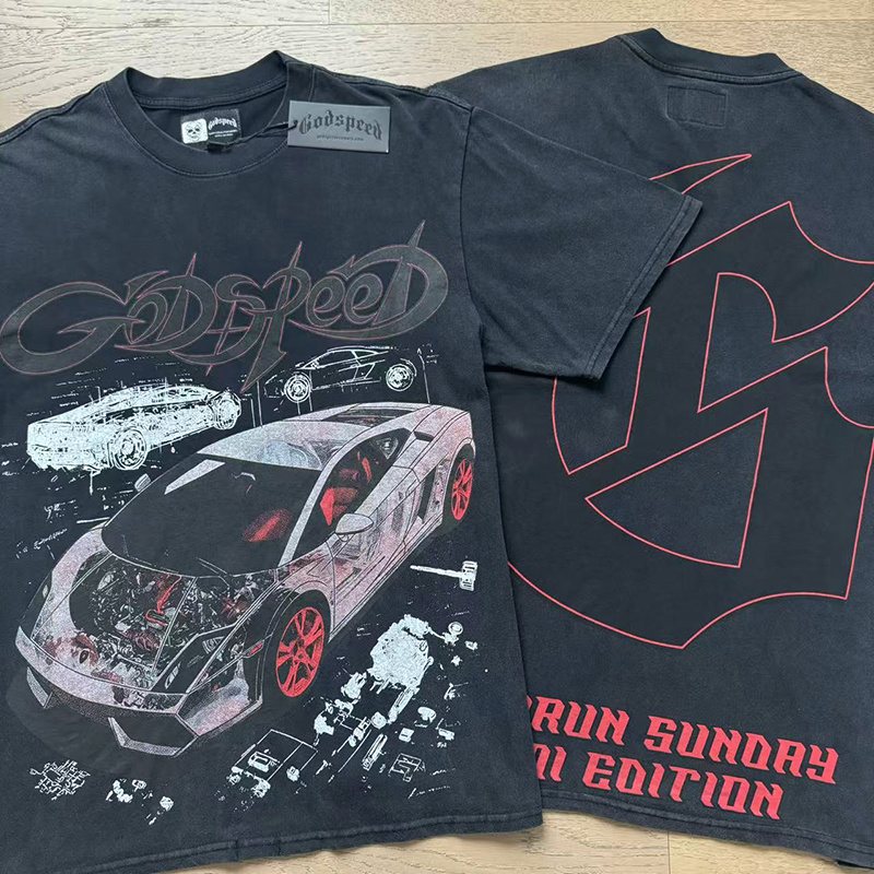 Godspeed Washed Black Front & Back Graphic T-Shirt ¡ª comparison