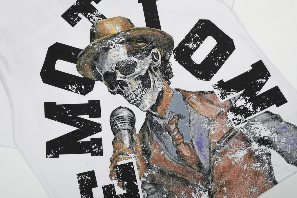 MIXED EMOTION Distressed Skull Graphic T-Shirt ¡ª detail