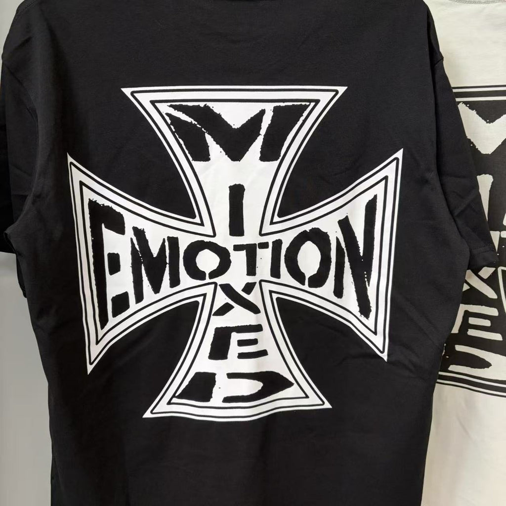 MIXED EMOTION Cross Graphic Distressed T-Shirt ¡ª detail