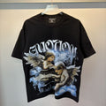 MIXED EMOTION Black Cherub Abstract Graphic T-Shirt ¡ª hero