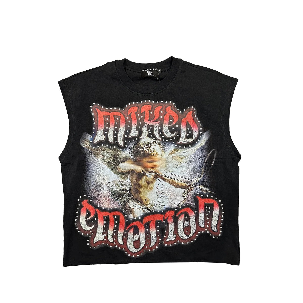 MIXED EMOTION Gothic Rhinestone Sleeveless Graphic T-Shirt ¡ª hero