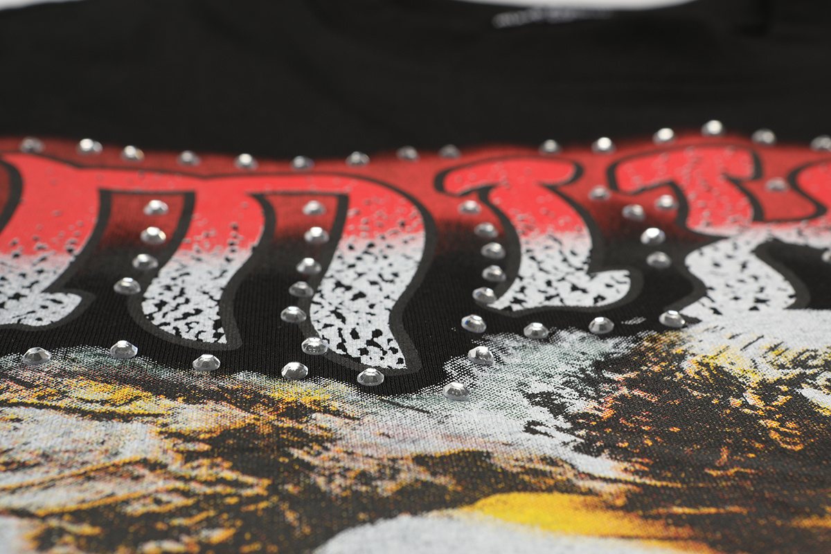 MIXED EMOTION Gothic Rhinestone Sleeveless Graphic T-Shirt ¡ª detail
