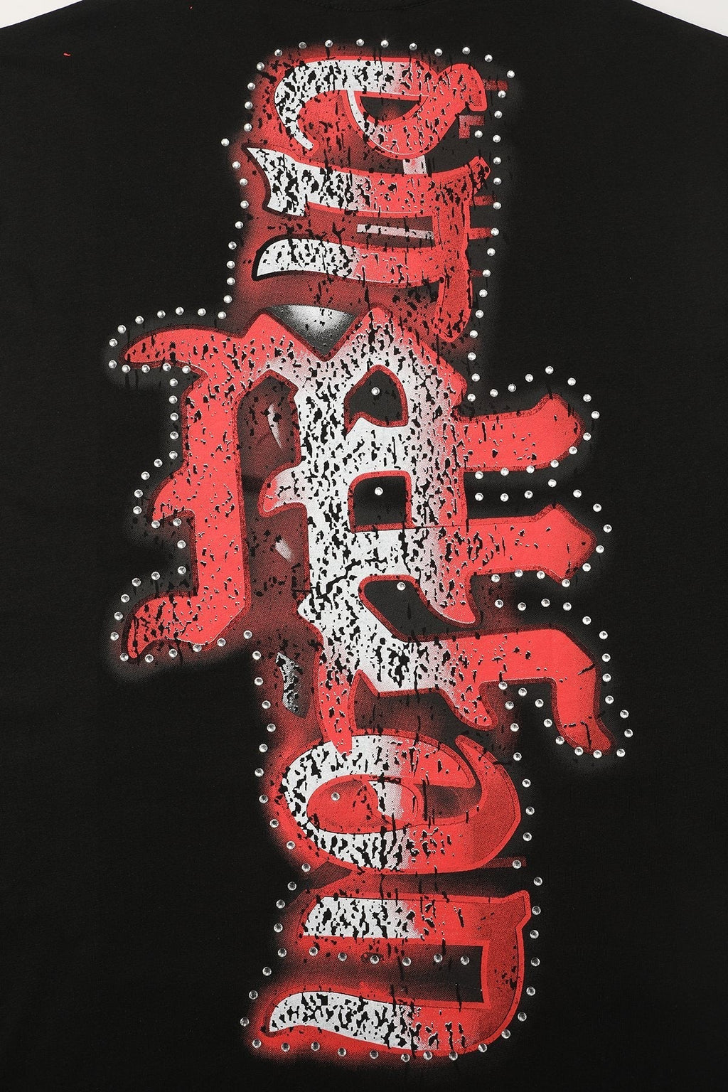 MIXED EMOTION Gothic Rhinestone Sleeveless Graphic T-Shirt ¡ª detail