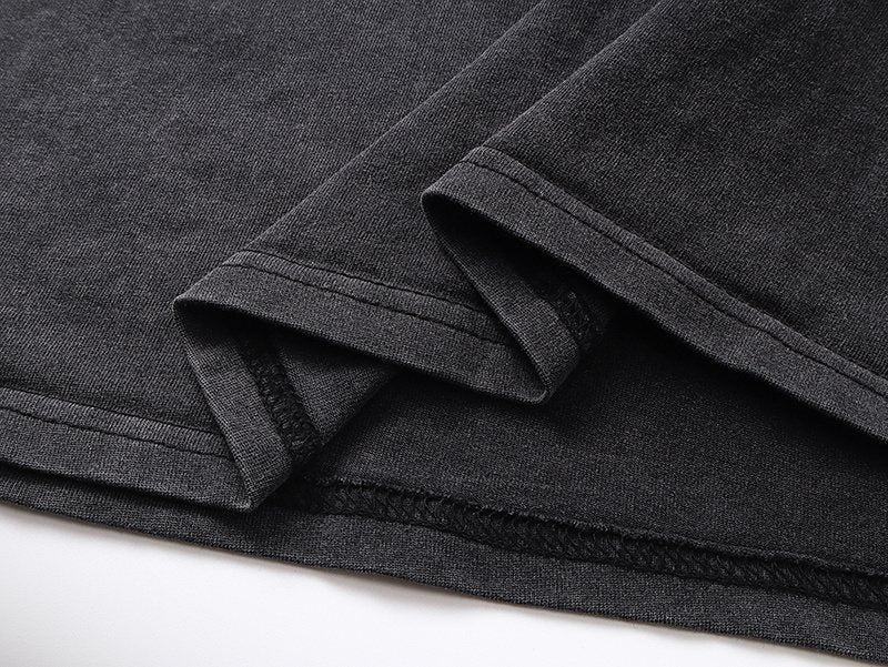 MIXED EMOTION Washed Black Distressed Graphic T-Shirt ¡ª detail