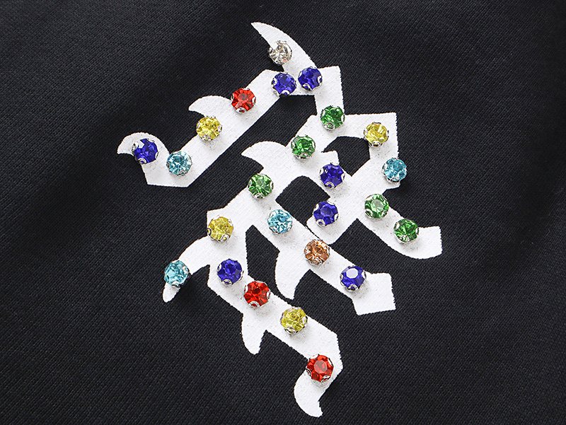 MIXED EMOTION Multicolor Rhinestone Graphic Shorts ¡ª detail