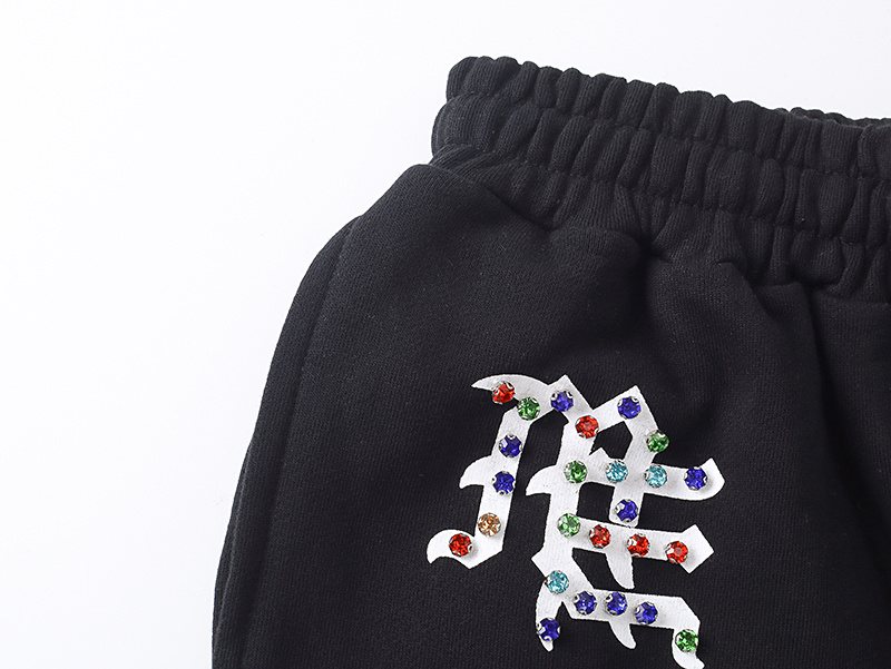 MIXED EMOTION Multicolor Rhinestone Graphic Shorts ¡ª detail