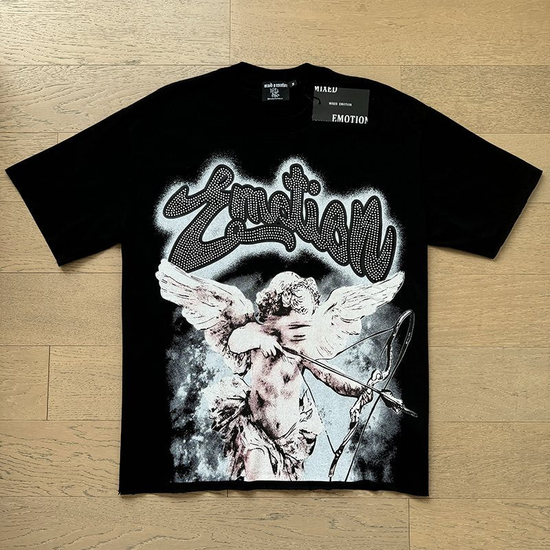 Mixed Emotion Angel Graphic Short-Sleeve T-Shirt ¡ª front