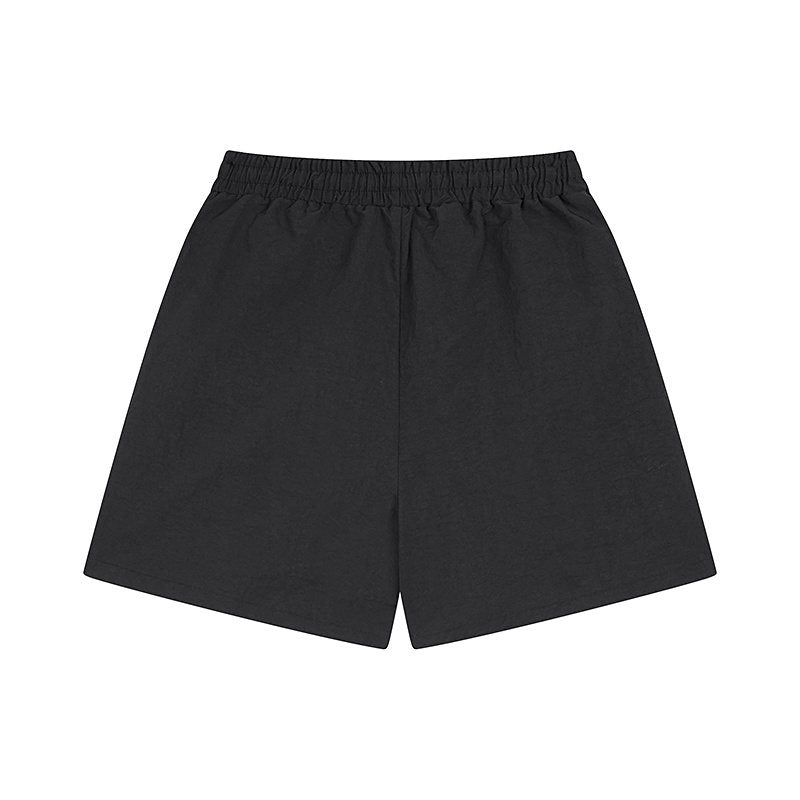 MIXED EMOTION Black Front Graphic Appliqu¨¦ Shorts ¡ª back