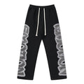 MIXED EMOTION Black Ornamental Graphic Sweatpants ¡ª hero