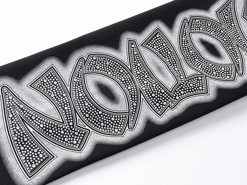 MIXED EMOTION Black Ornamental Graphic Sweatpants ¡ª detail
