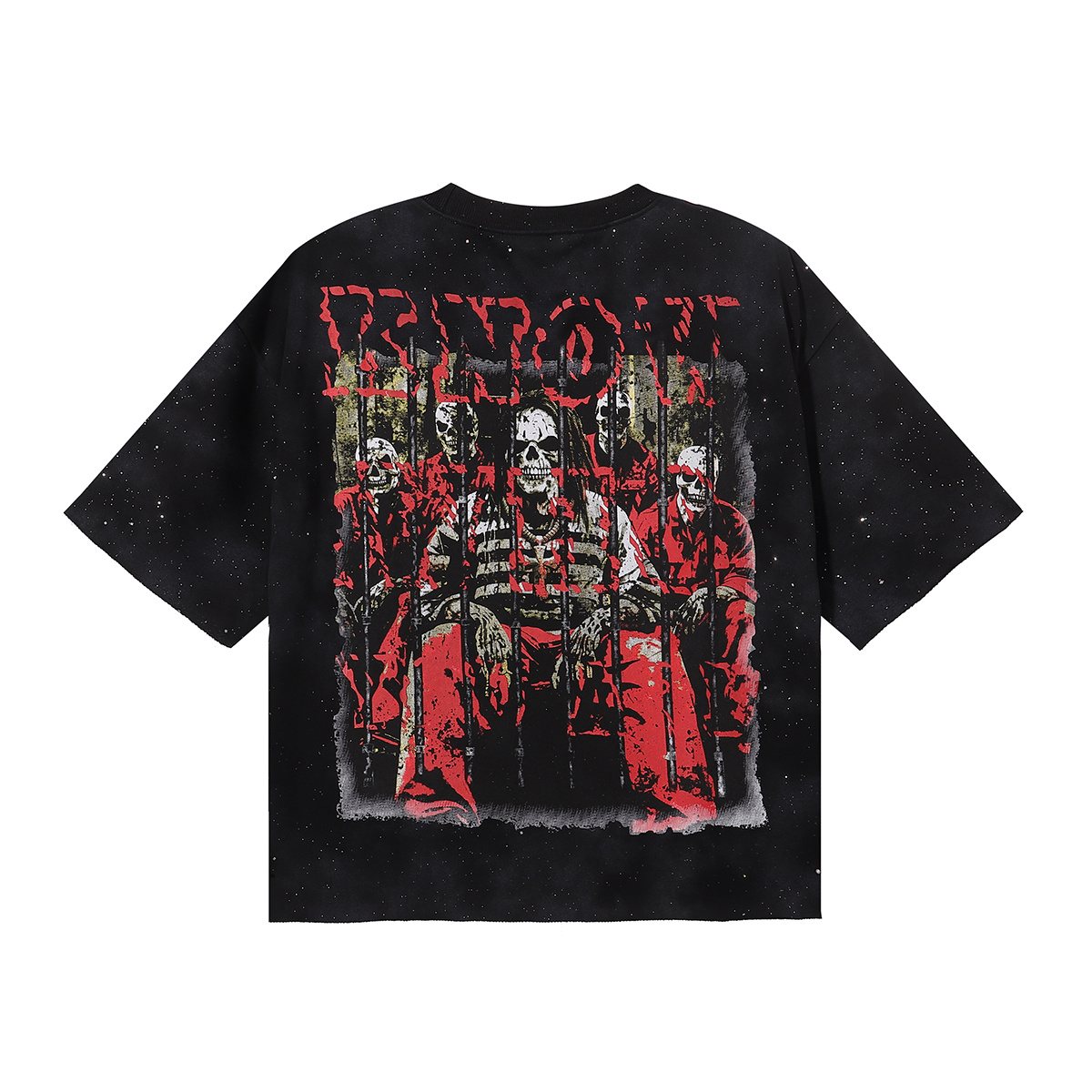 BKYS Revival No Discipline Rhinestone Skull Graphic Cropped T-Shirt ¡ª back