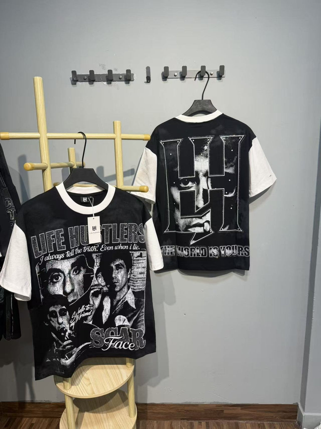 Life Hustlere Scarface-Inspired Raglan Graphic T-Shirt ¡ª context