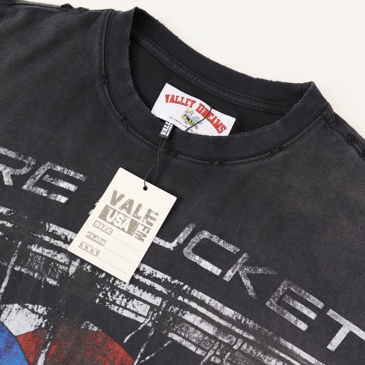 Valley Dreams Washed Black Basketball Graphic T-Shirt ¡ª hang_tag