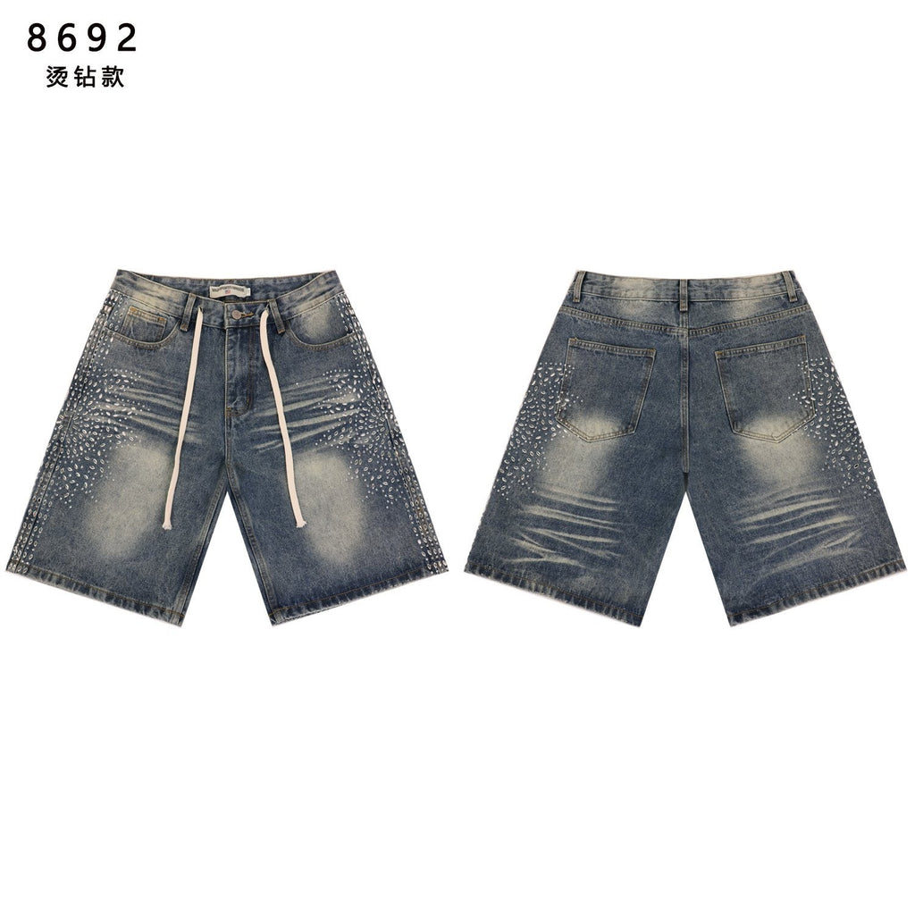 VALE SPORTS DIVISION Rhinestone Starburst Denim Shorts ¡ª hero