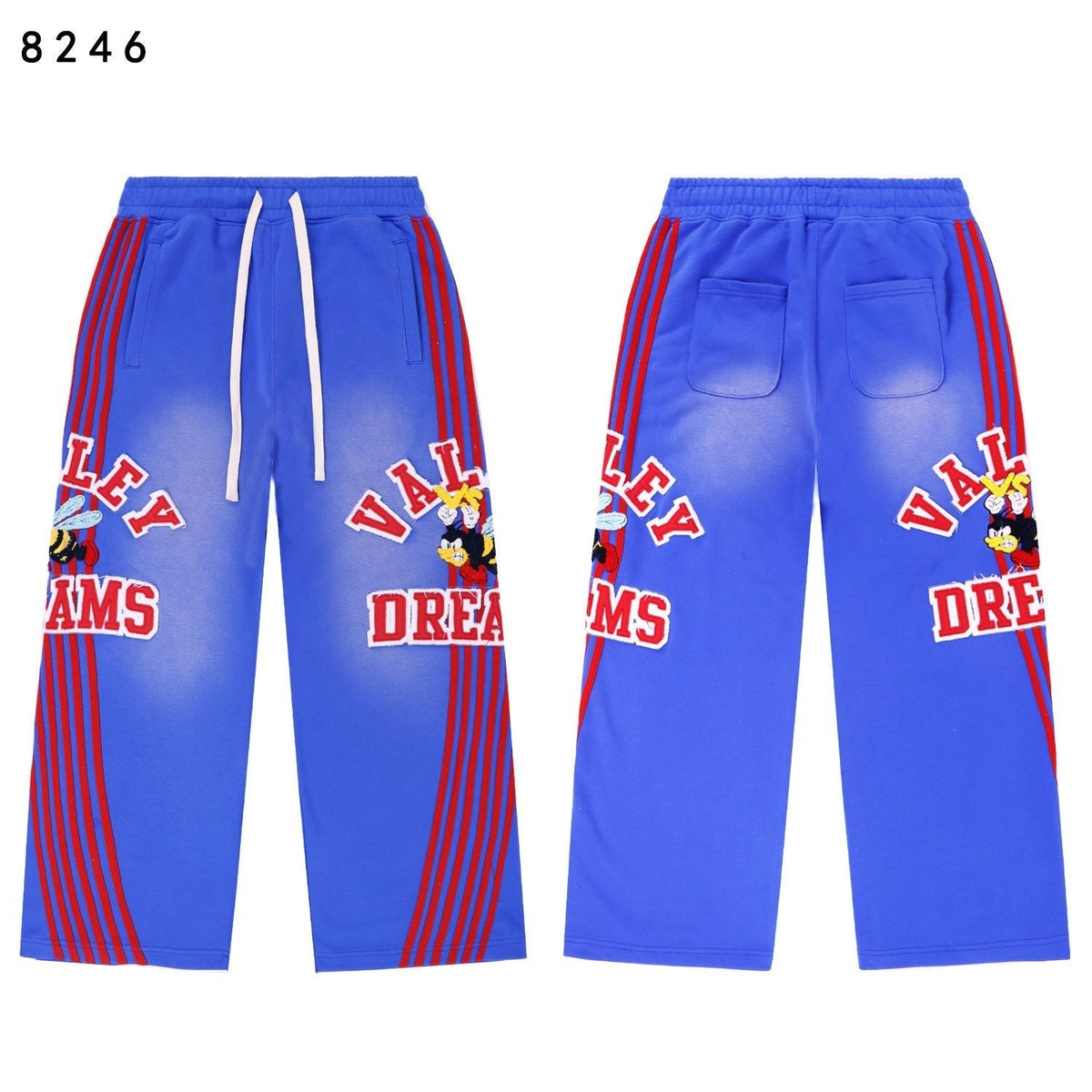 VALE USA Bee Embroidered Striped Hoodie & Sweatpants Set ¡ª detail