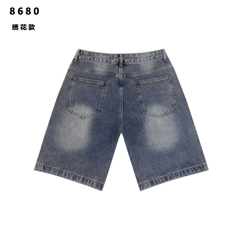 VALLEY Multicolor Embroidered Denim Shorts ¡ª back