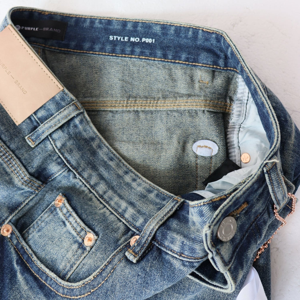 PURPLE Rhinestone Raw-Hem Denim Shorts ¡ª detail