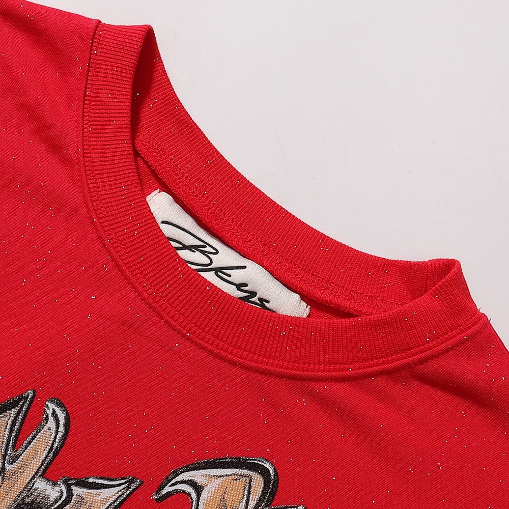 BKYS Revival Money Race Rhinestone Cropped Short-Sleeve T-Shirt ¡ª detail