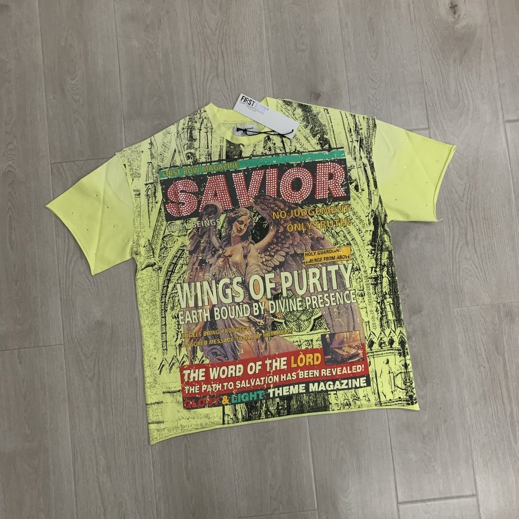 FIRST ROW Wings of Purity Yellow Graphic T-Shirt ¡ª front