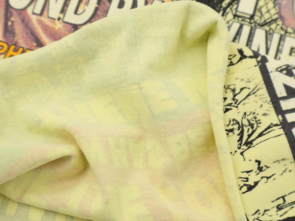 FIRST ROW Wings of Purity Yellow Graphic T-Shirt ¡ª fabric_closeup