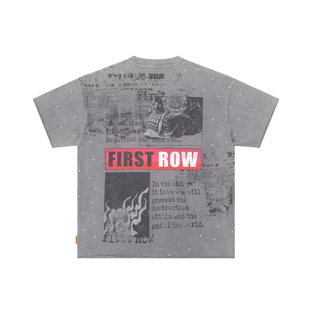 FIRST ROW Burning Flames Cropped Graphic T-Shirt ¡ª back