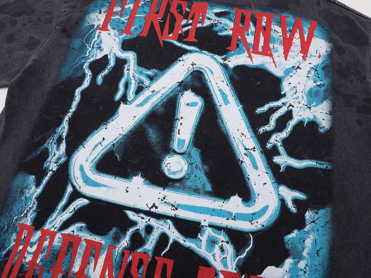FIRST ROW Warning Not So Quiet Wolf Cropped T-Shirt ¡ª detail