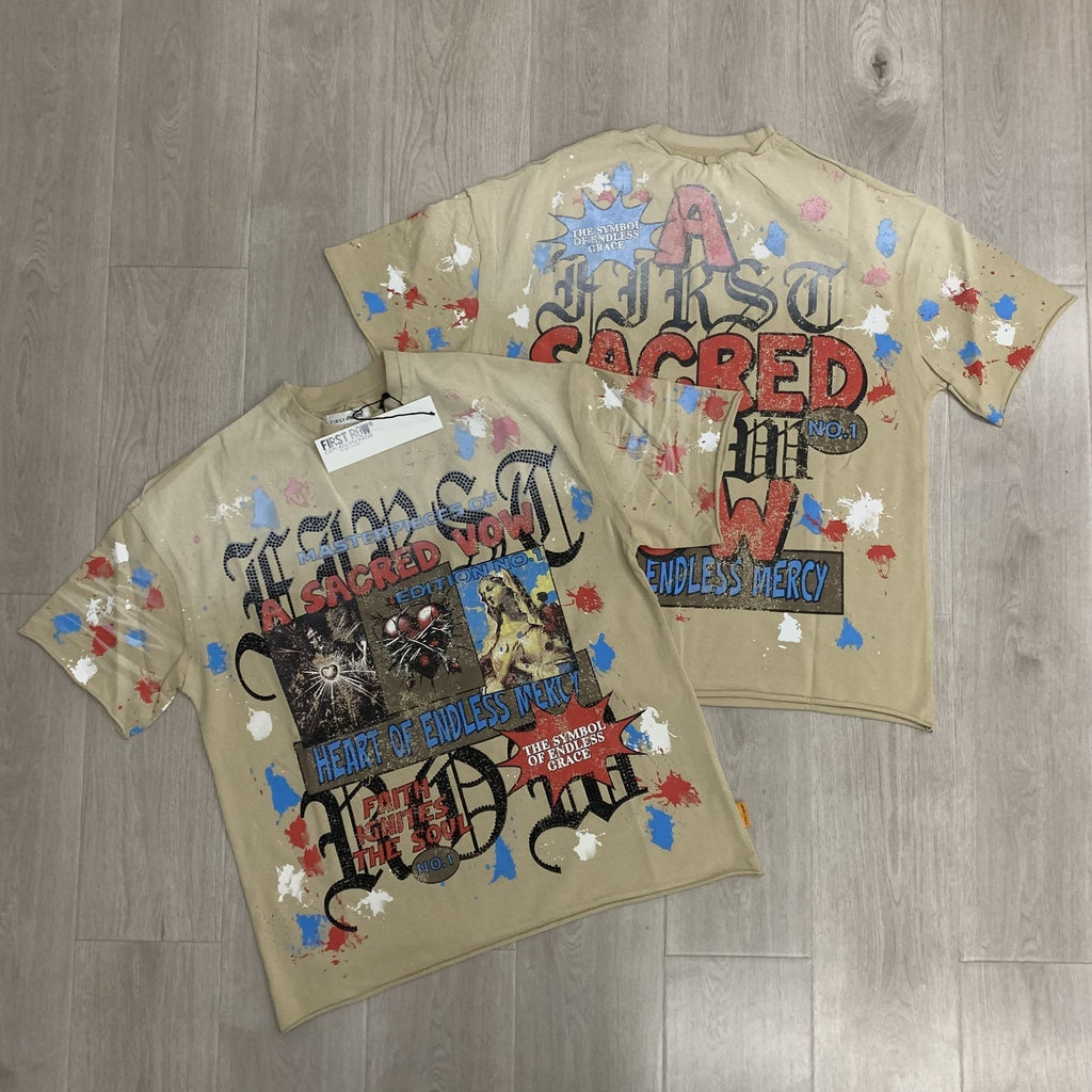 FIRST ROW A Sacred Vow Graphic T-Shirt - Beige ¡ª context