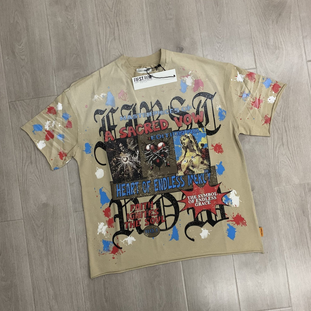 FIRST ROW A Sacred Vow Graphic T-Shirt - Beige ¡ª front