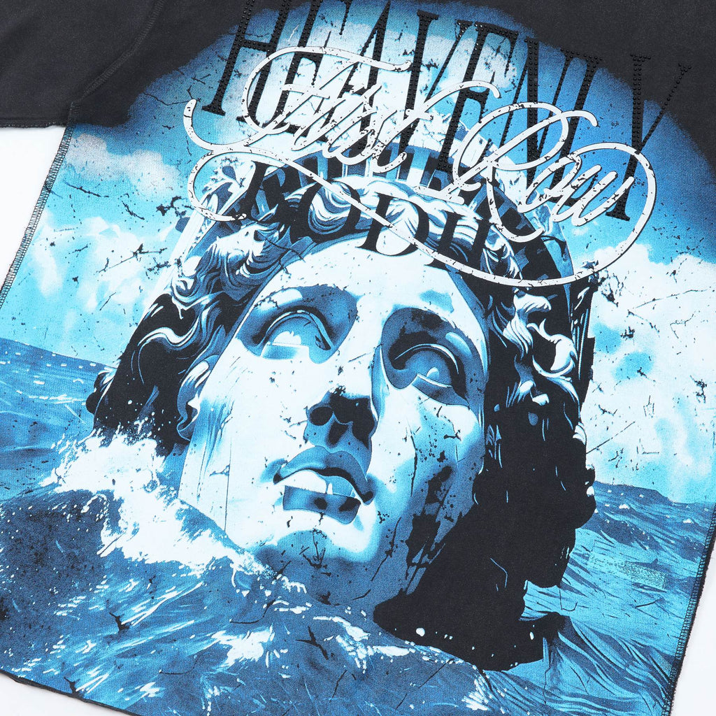 FIRST ROW Distressed Rhinestone Graphic T-Shirt ¡ª detail