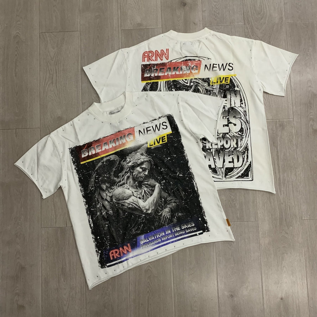 FIRST ROW Breaking News Salvation in the Skies Graphic T-Shirt ¡ª context