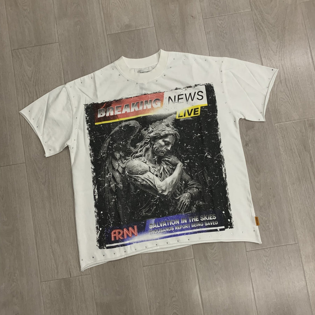 FIRST ROW Breaking News Salvation in the Skies Graphic T-Shirt ¡ª front